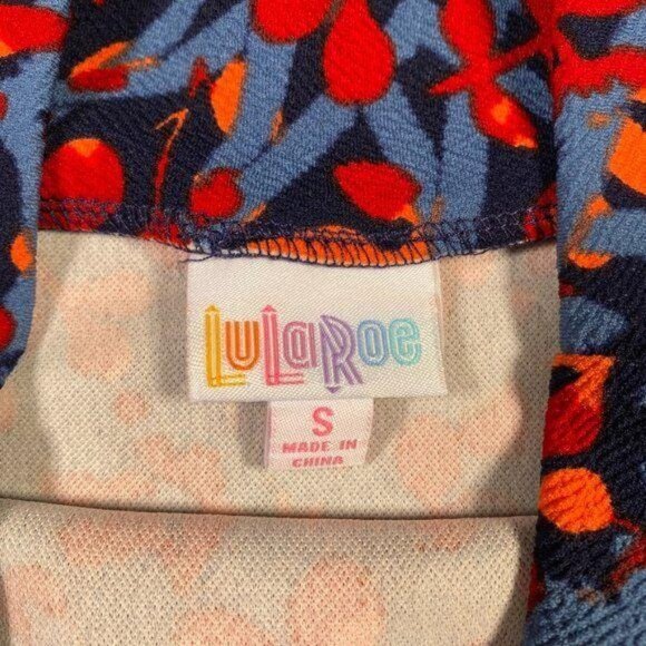 LuLaRoe CASSIE Pencil Skirt Black Blue Floral Red Small S NWT LLR - Picture 4 of 5